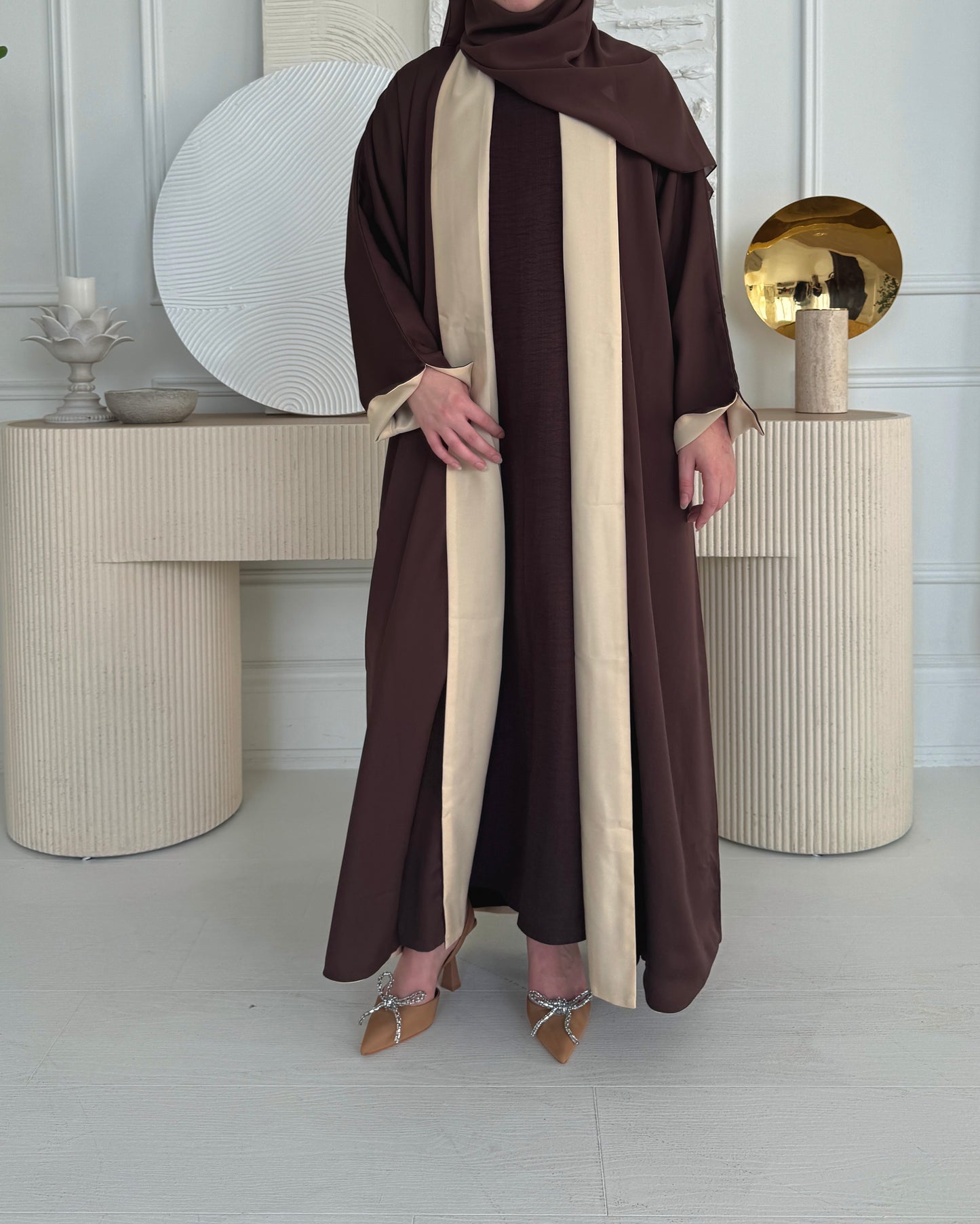 Nada Reversible Abaya • Brown & Beige