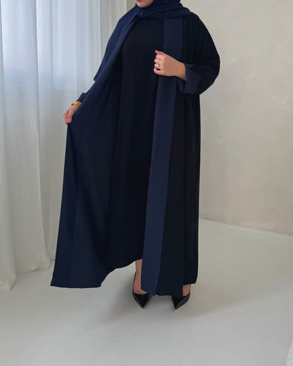 Nada Reversible Abaya • Black & Blue