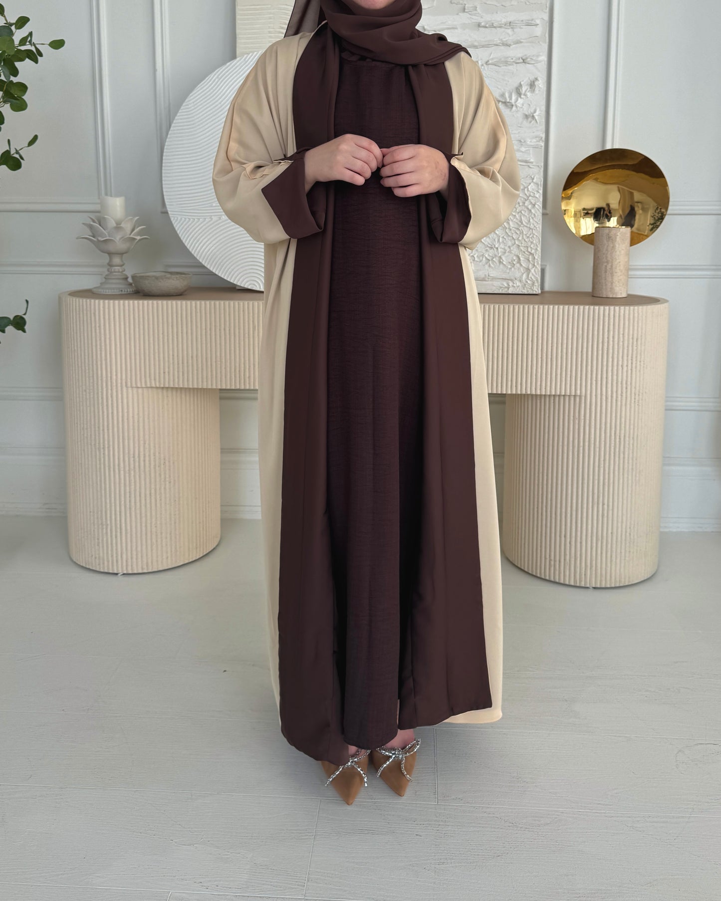 Nada Reversible Abaya • Brown & Beige