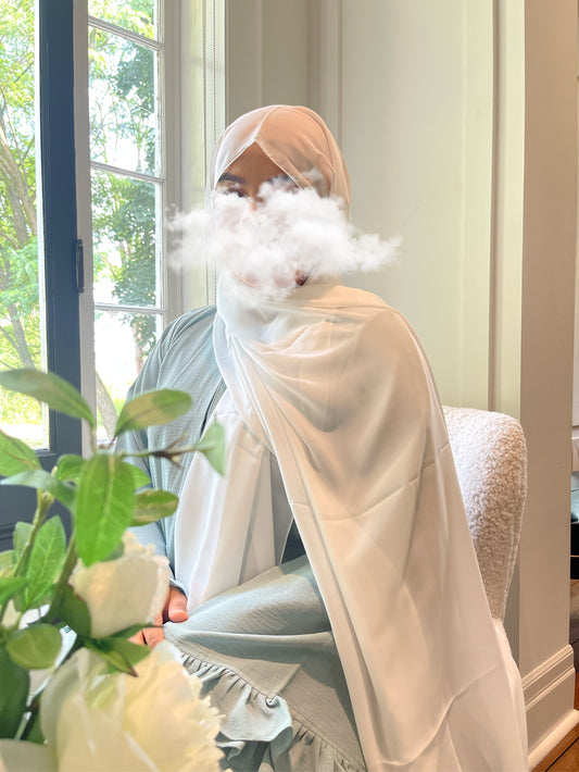 Essential White Chiffon Hijab