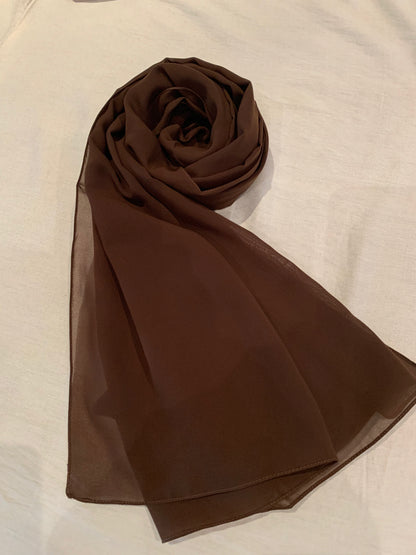 Essential Dark Brown Chiffon Hijab