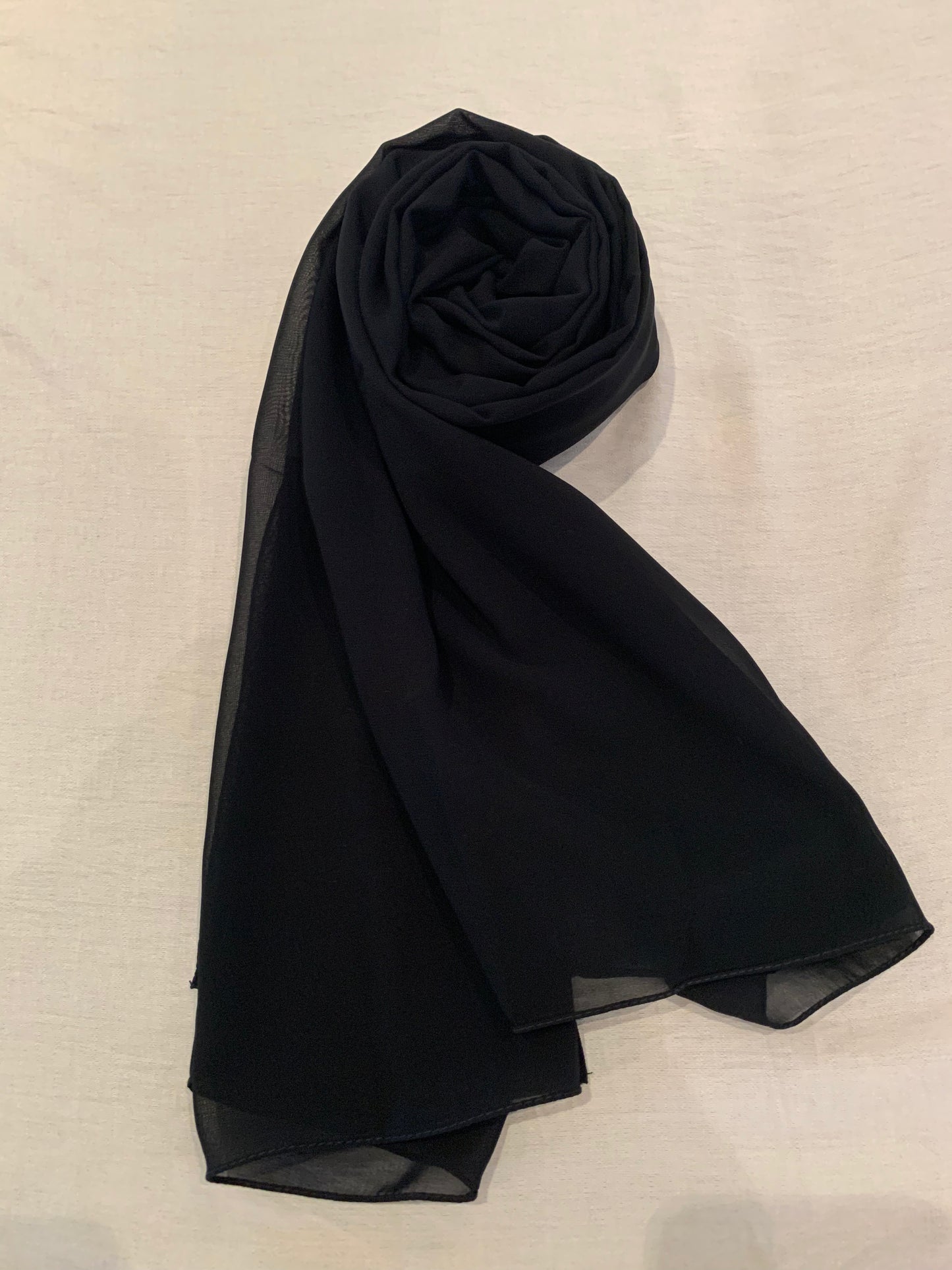 Essential Black Chiffon Hijab