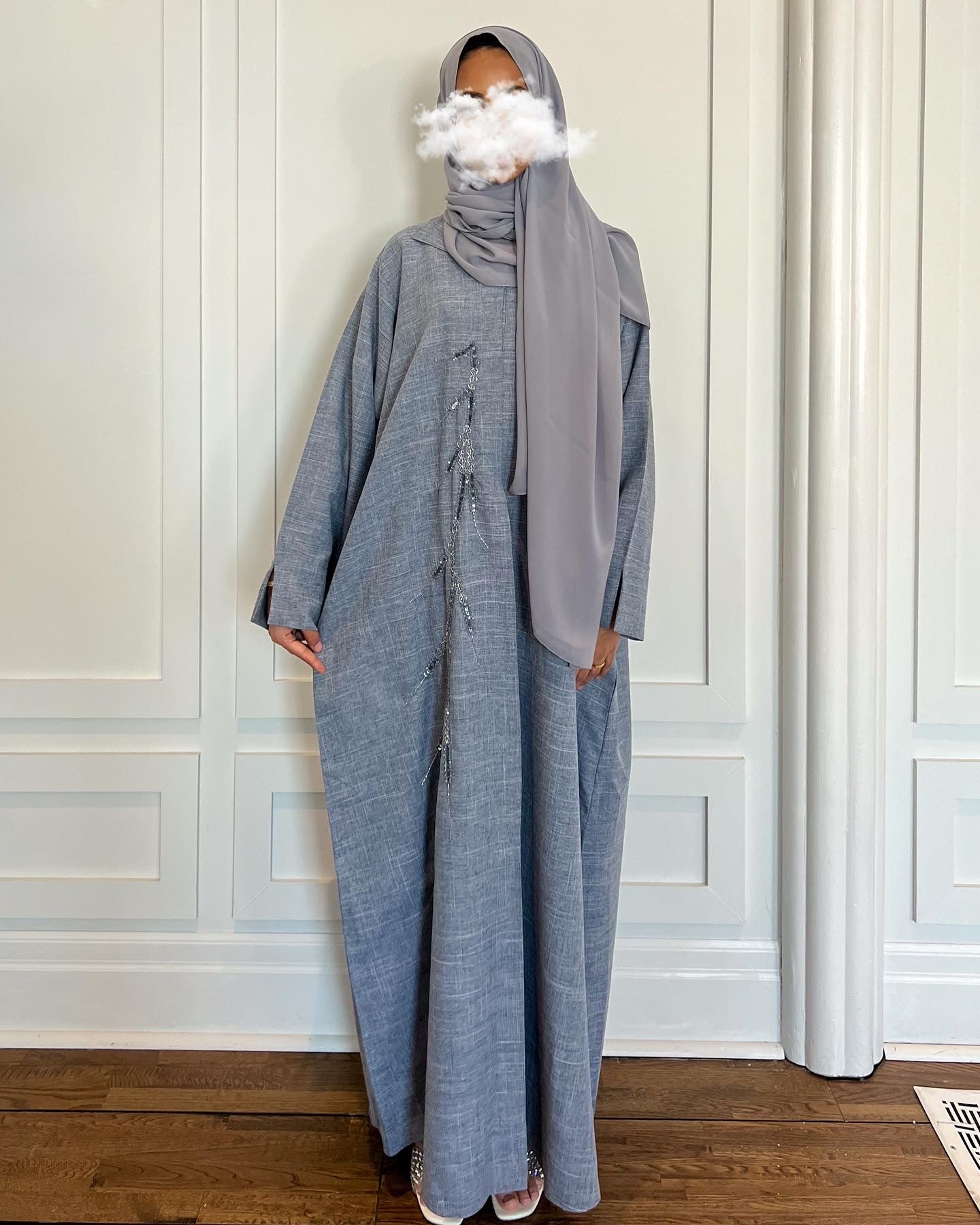 Aiza • Ash Grey Abaya