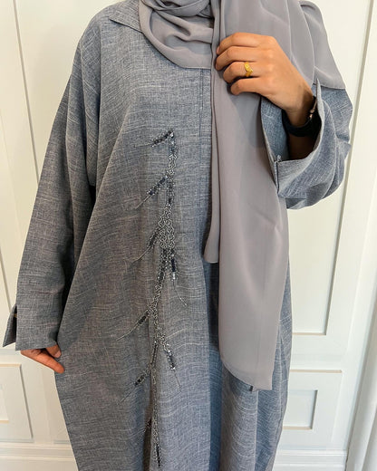 Aiza • Ash Grey Abaya